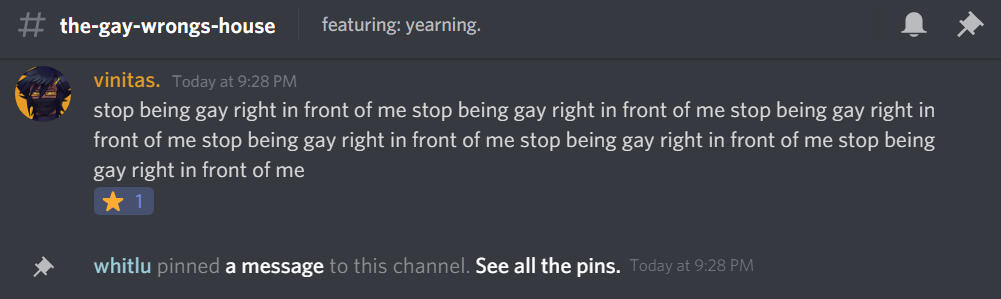 "stop being gay right in front of me" repeated 6 times